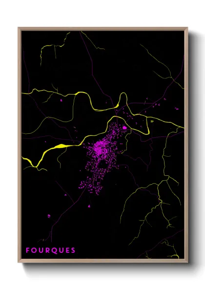 Une affiche de carte sur Fourques