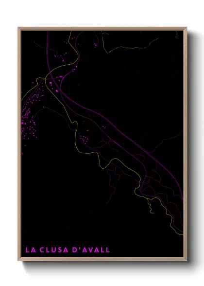 Une affiche de carte sur la Clusa d'Avall