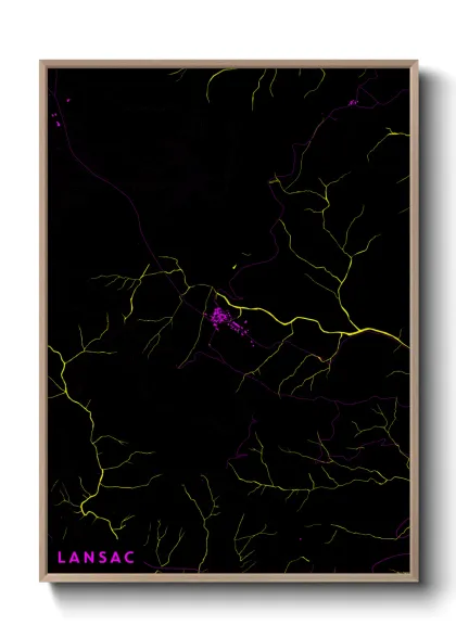 Une affiche de carte sur Lansac