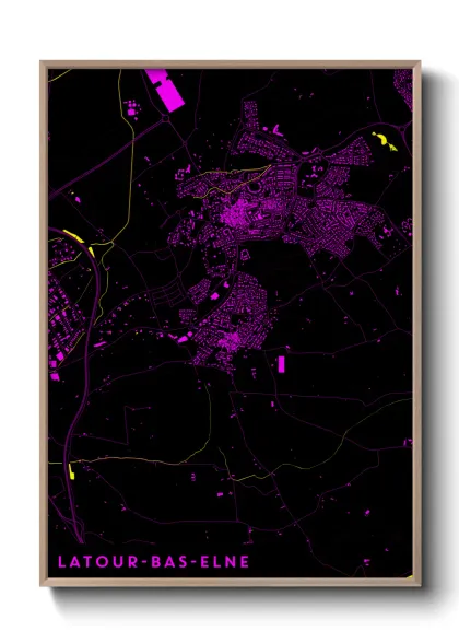 Une affiche de carte sur Latour-Bas-Elne