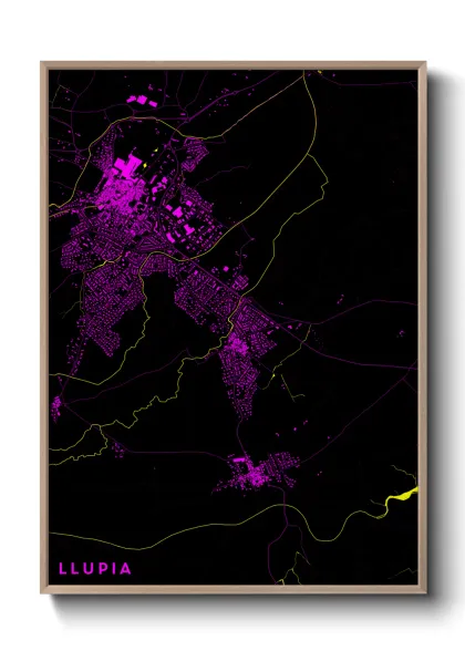 Une affiche de carte sur Llupia