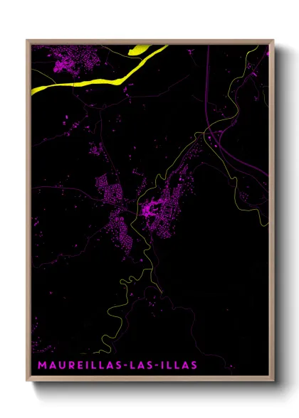 Une affiche de carte sur Maureillas-las-Illas