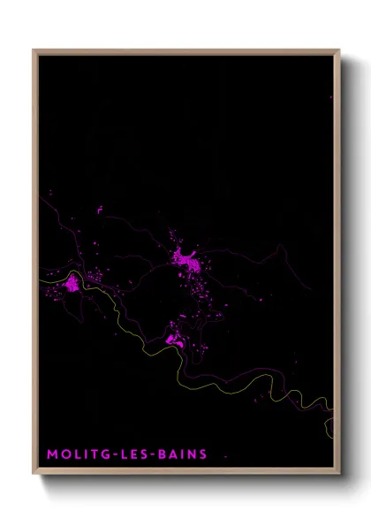 Une affiche de carte sur Molitg-les-Bains