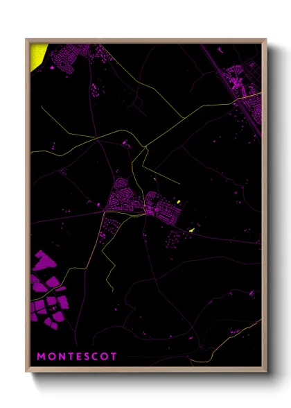 Une affiche de carte sur Montescot