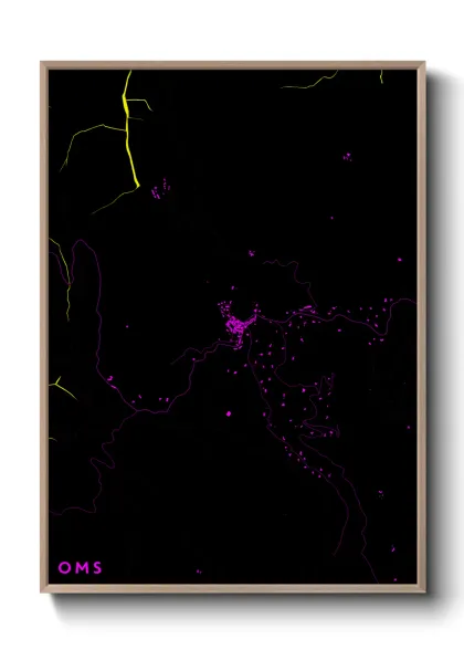 Une affiche de carte sur Oms