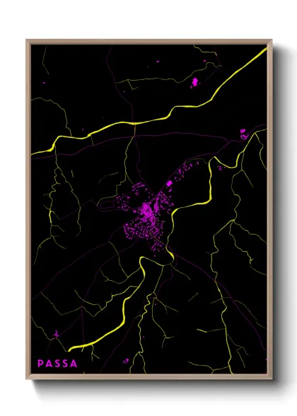 Une affiche de carte sur Passa