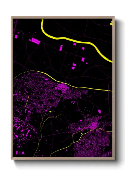 Une affiche de carte sur Pia