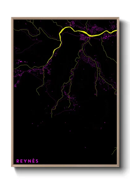 Une affiche de carte sur Reynès