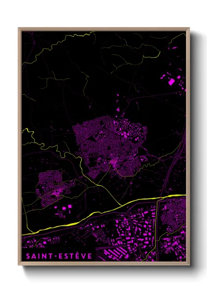 Une affiche de carte sur Saint-Estève