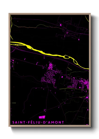 Une affiche de carte sur Saint-Féliu-d'Amont