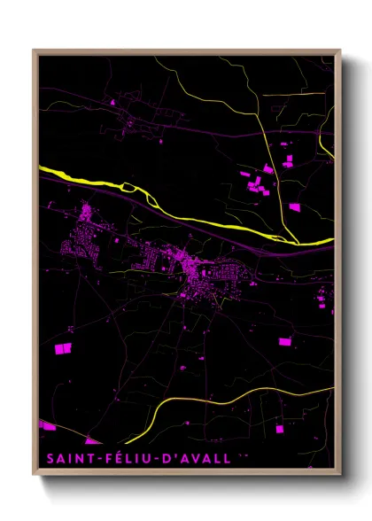 Une affiche de carte sur Saint-Féliu-d'Avall