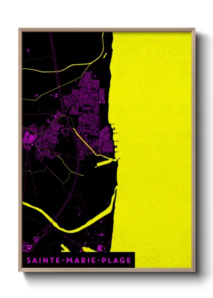 Une affiche de carte sur Sainte-Marie-Plage