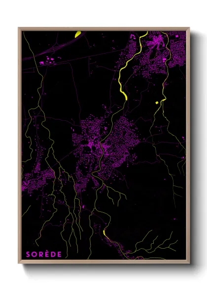 Une affiche de carte sur Sorède