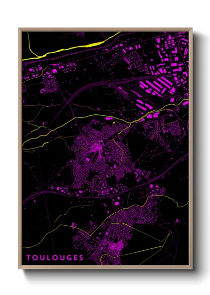 Une affiche de carte sur Toulouges