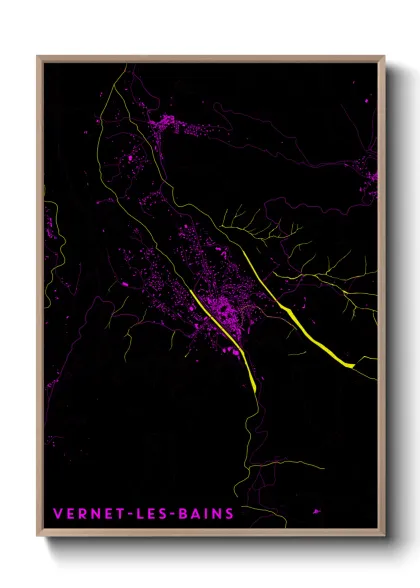 Une affiche de carte sur Vernet-les-Bains