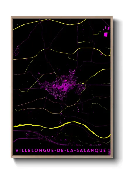 Une affiche de carte sur Villelongue-de-la-Salanque
