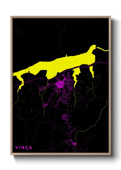 Une affiche de carte sur Vinça