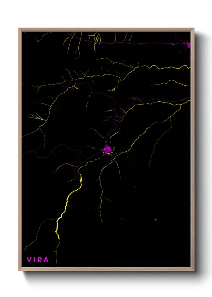 Une affiche de carte sur Vira