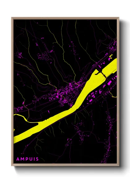 Une affiche de carte sur Ampuis