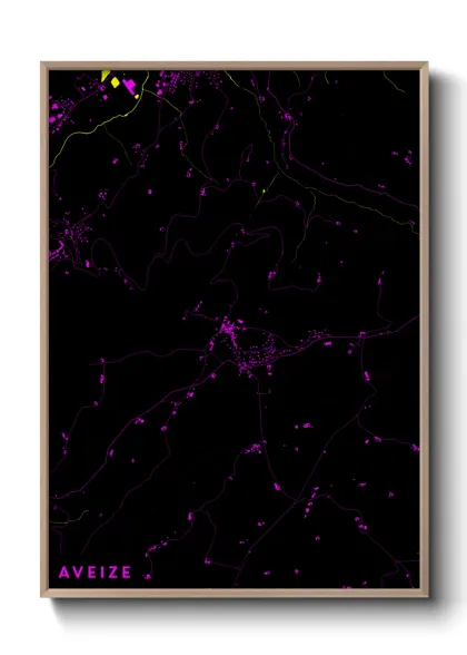 Une affiche de carte sur Aveize