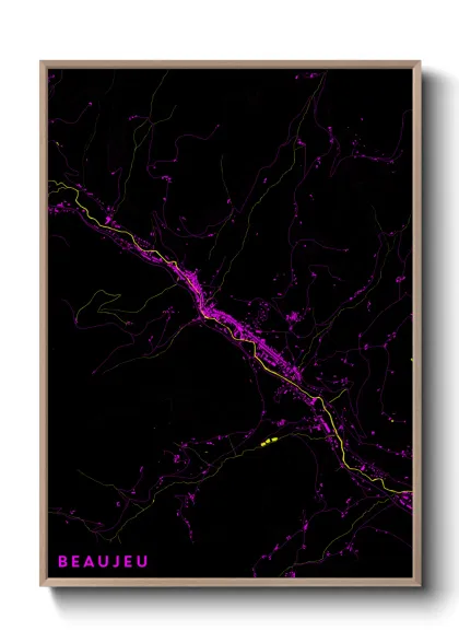 Une affiche de carte sur Beaujeu