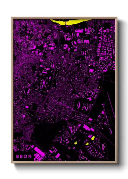 Une affiche de carte sur Bron