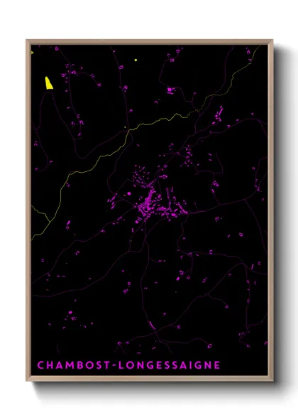 Une affiche de carte sur Chambost-Longessaigne