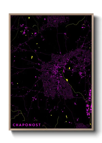 Une affiche de carte sur Chaponost