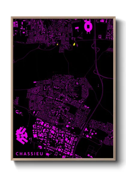 Une affiche de carte sur Chassieu