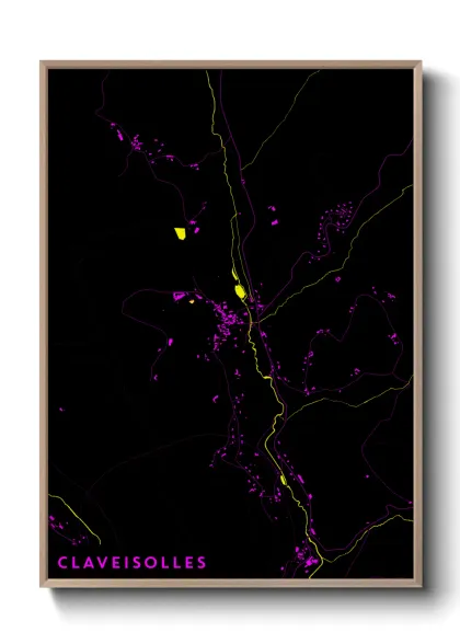 Une affiche de carte sur Claveisolles