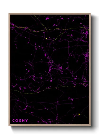 Une affiche de carte sur Cogny