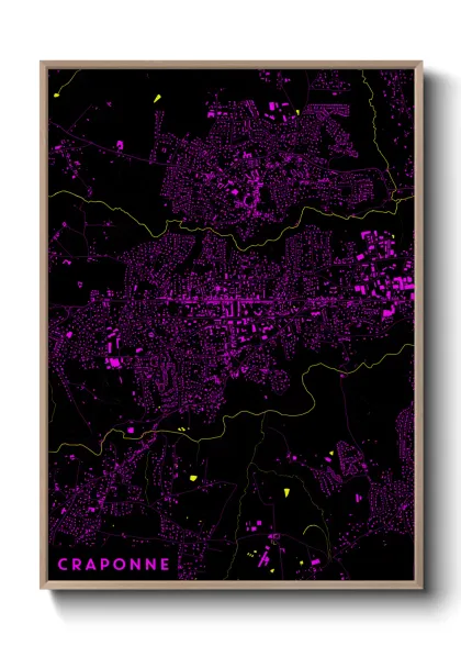 Une affiche de carte sur Craponne