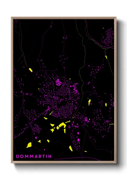 Une affiche de carte sur Dommartin