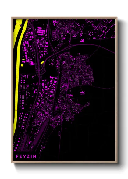 Une affiche de carte sur Feyzin