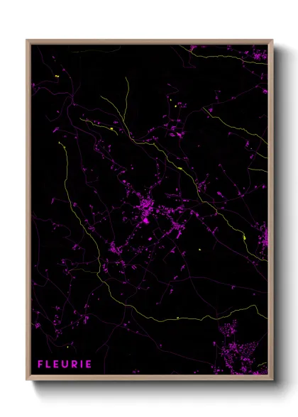 Une affiche de carte sur Fleurie