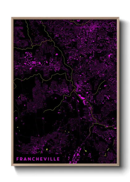 Une affiche de carte sur Francheville