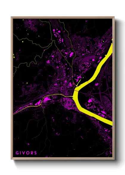 Une affiche de carte sur Givors
