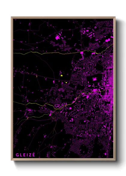 Une affiche de carte sur Gleizé