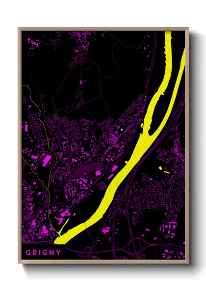 Une affiche de carte sur Grigny