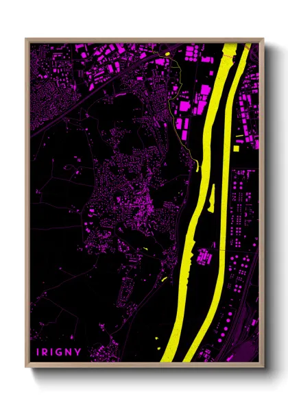 Une affiche de carte sur Irigny