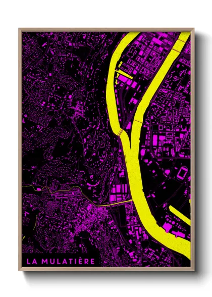 Une affiche de carte sur La Mulatière