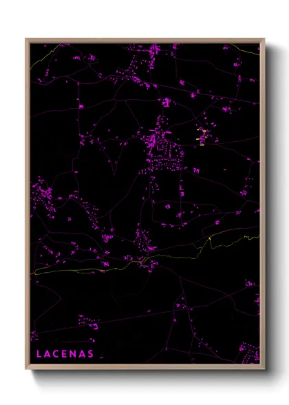 Une affiche de carte sur Lacenas