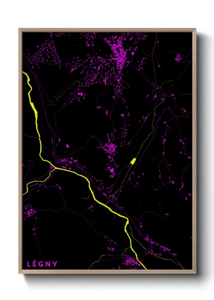 Une affiche de carte sur Légny