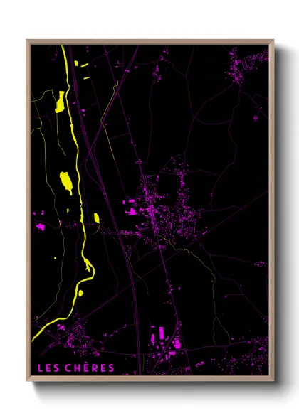 Une affiche de carte sur Les Chères