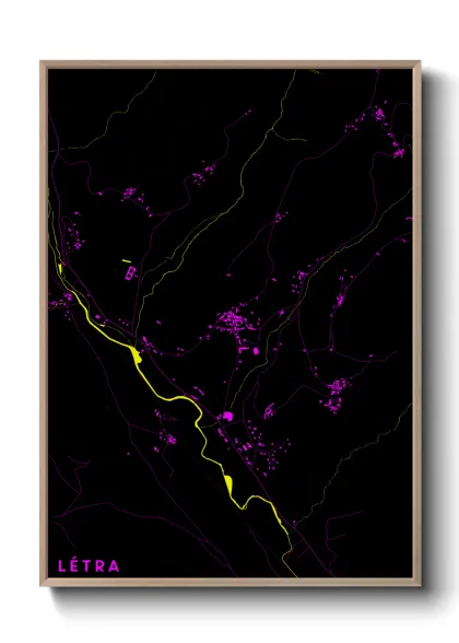 Une affiche de carte sur Létra