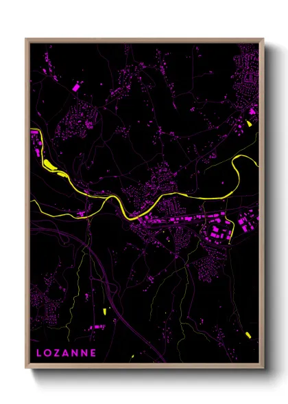 Une affiche de carte sur Lozanne