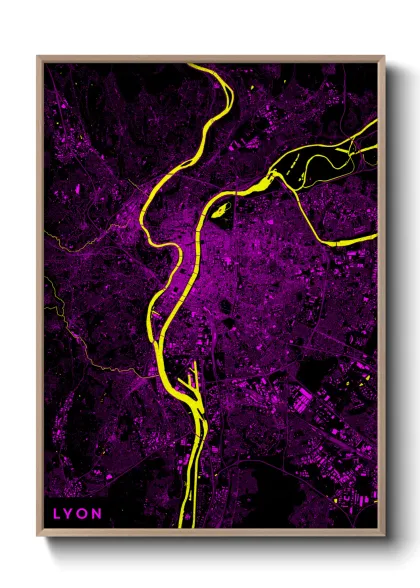 Une affiche de carte sur Lyon