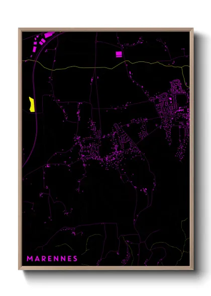 Une affiche de carte sur Marennes