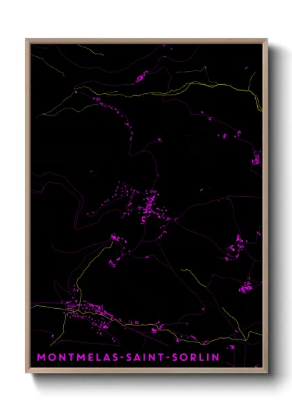 Une affiche de carte sur Montmelas-Saint-Sorlin