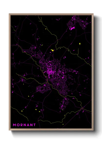 Une affiche de carte sur Mornant